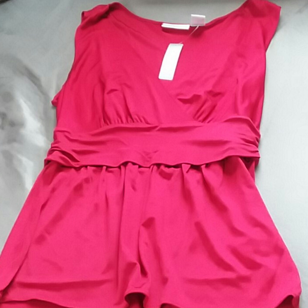 Worthington red surplice peplum top